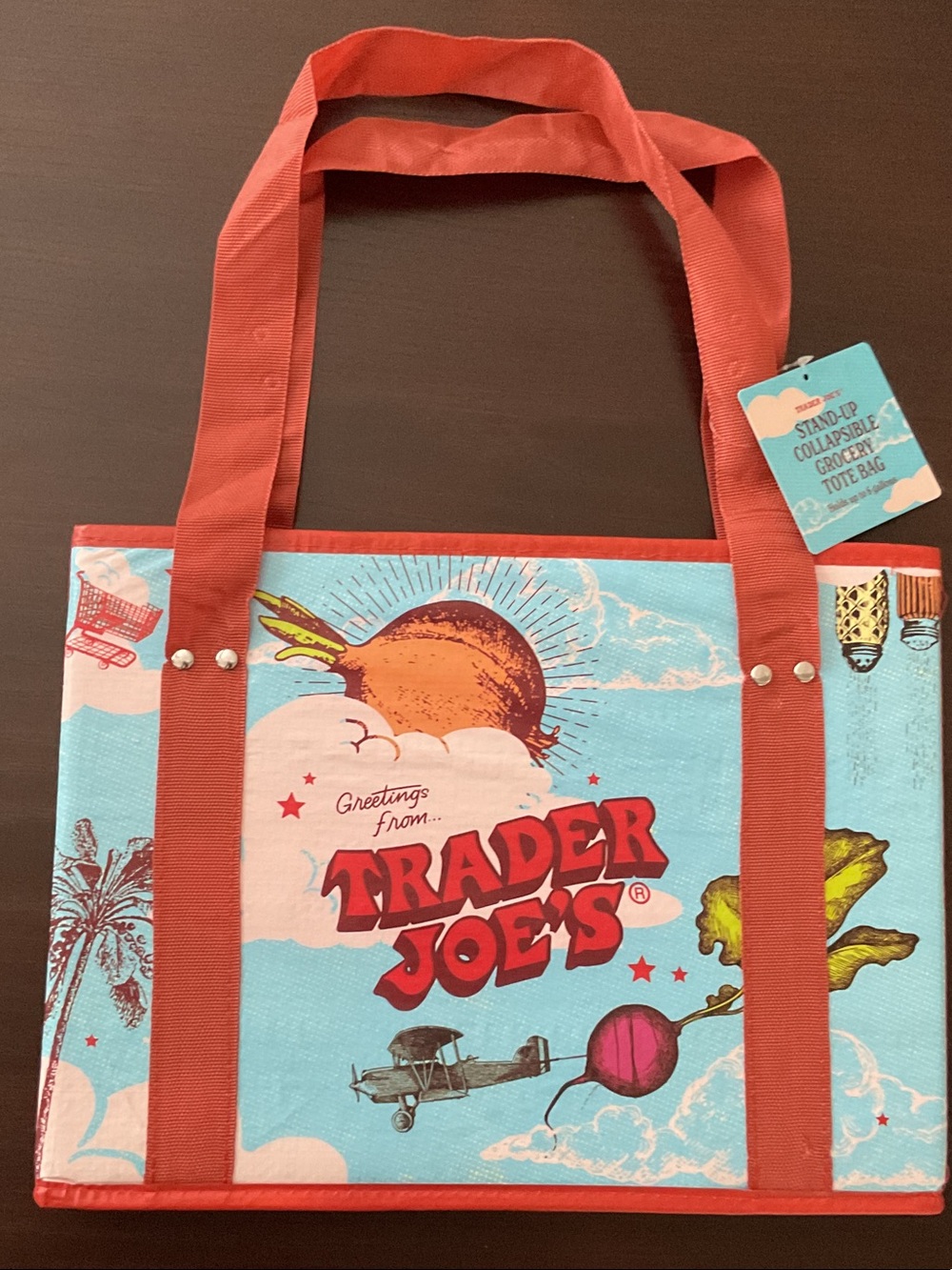 Blue & Red Reusable Tote Bag